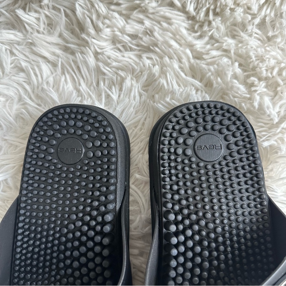 Revs Mens Lochy Double Strap Acupressure Sandals Black New In Box Size 9 - Picture 5 of 7